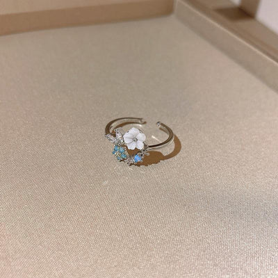 Light Luxury Minority Adjustable Flower Ring